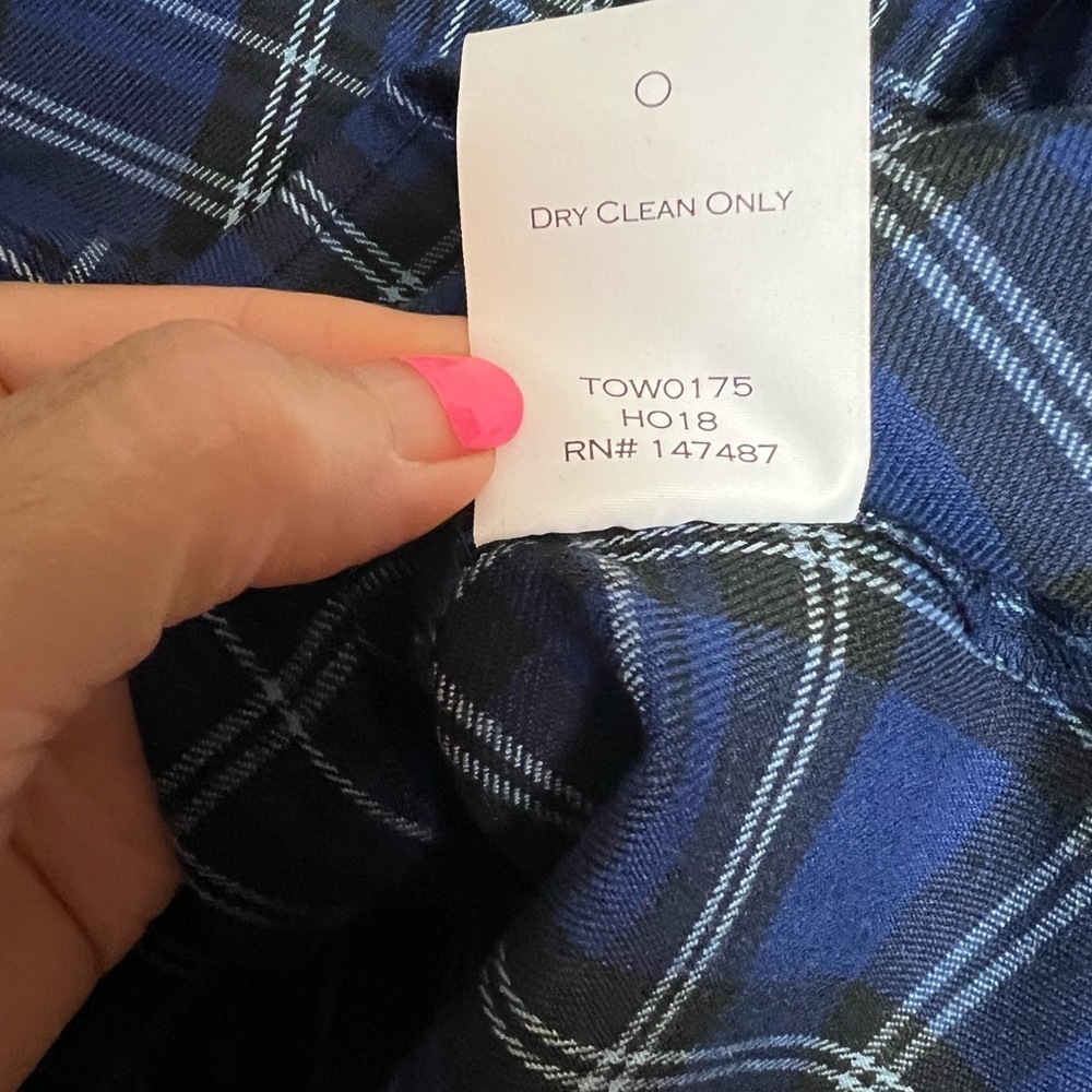 Draper James Blue Plaid Blouse Puff Sleeve Size 8 - Picture 7 of 9